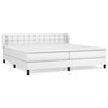 vidaXL Boxspringbett mit Matratze Wei&szlig; 200x200 cm Kunstleder
