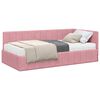 vidaXL Eckbettgestell mit Matratze 2 stk. Rosa 90 x 190 cm Samt