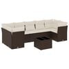 vidaXL 8-tlg. Garten-Sofagarnitur mit Kissen Braun Poly Rattan