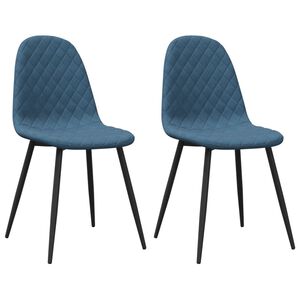 vidaXL Esszimmerst&uuml;hle 2 Stk. Blau Samt