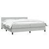 vidaXL Boxspringbett mit Matratze Hellgrau 180x210 cm Samt
