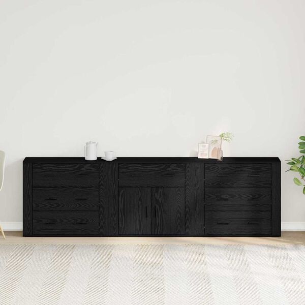 vidaXL Sideboard Schwarz Eichen-Optik 240 x 33 x 70 cm Holzwerkstoff