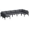 vidaXL Gartensofa-set 7 stk. Schwarz Stahl