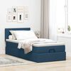 vidaXL Ottoman-Bett mit Matratze Blau 90x200 cm Stoff