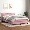 vidaXL Boxspringbett mit Matratze Rosa 140x210 cm Samt