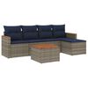 vidaXL 6-teiliges Gartensofa-Set mit Kissen, grau, Polyrattan