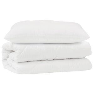 vidaXL Bettdecken Set mit Kissen 2 Stk. Wei&szlig; Mikrofaser