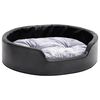 vidaXL Hundebett Schwarz-Grau 69x59x19 cm Pl&uuml;sch und Kunstleder