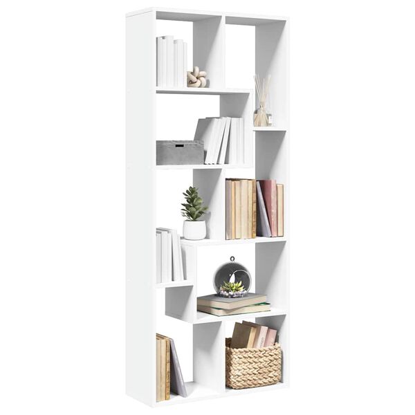 vidaXL Raumteiler-B&uuml;cherregal Wei&szlig; 67x25x161,5 cm Holzwerkstoff