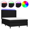 vidaXL Boxspringbett mit Matratze & LED Schwarz 140x200 cm Stoff