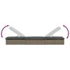 vidaXL Sonnenliege 1 Stk. mit Auflage Grau 201x55x62 cm Poly Rattan