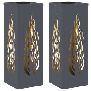 vidaXL Solar LED Weg Licht 2 stk. Warmes Wei&szlig; 18 x 18 x 50 cm