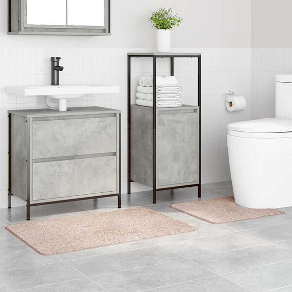 vidaXL Anti-Rutsch Badematten-Set 2 pcs Creme PP