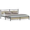 vidaXL Metallbett ohne Matratze Sonoma-Eiche 193x203 cm