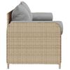 vidaXL Gartensofa mit Kissen 3-Sitzer Beige Poly Rattan