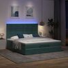 vidaXL Ottoman-Bett mit Matratzen & LEDs Dunkelgr&uuml;n 180x200 cm Samt