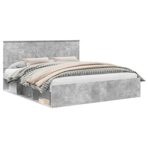 vidaXL Bettrahmen Betongrau 180 x 200 cm Holzwerkstoff