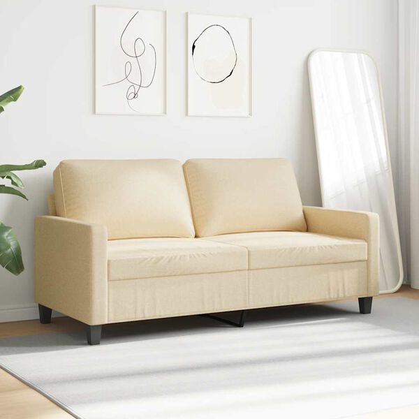 vidaXL 2-Sitzer-Sofa Creme 140 cm Stoff