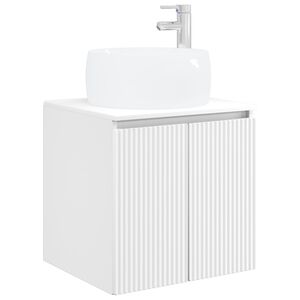 vidaXL Wandmontierte Waschtisch Wei&szlig; 49,5 x 44,5 x 66 cm Holzwerkstoff