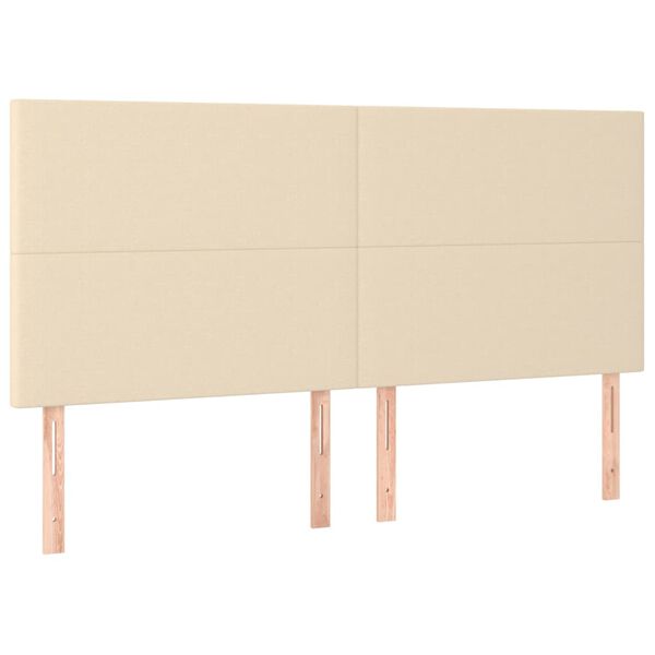 vidaXL Kopfteil Creme 180x5x118/128 cm Stoff