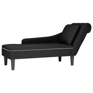 vidaXL Chaiselongue mit Kissen und Rechter Armlehne Schwarz Samt