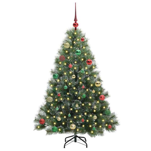 vidaXL K&uuml;nstlicher Weihnachtsbaum mit 150 LEDs Gr&uuml;n 150 cm PE und PVC