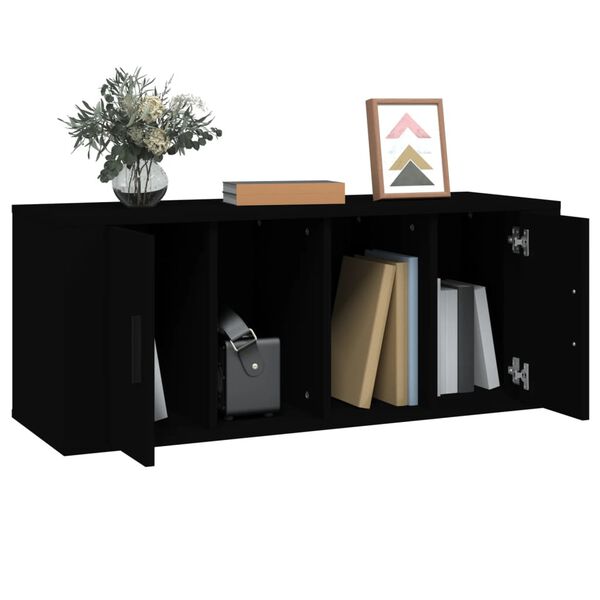 vidaXL TV-Schrank Schwarz 100x35x40 cm Holzwerkstoff