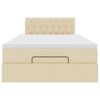 vidaXL Ottoman-Bett mit Matratze & LEDs Creme 120x200 cm Stoff