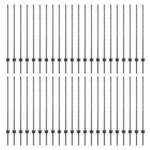 vidaXL Einbetonierter Zaunpfosten 44 Stk. Grau 160 cm