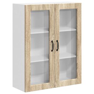 vidaXL Wandglas-Schrank LUCCA Sonoma-Eiche 80 x 31 x 100 cm