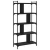 vidaXL B&uuml;cherregal 5 B&ouml;den Schwarz 76x32x158 cm Holzwerkstoff