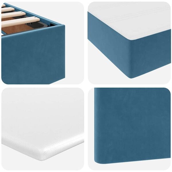 vidaXL Bett mit Stauraum und LED mit LED Dunkelblau 200 x 200 cm Samt