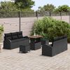 vidaXL Garten-Sofa-Set mit Kissen mit Speicher 9 pcs Schwarz