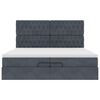 vidaXL Ottoman-Bett mit Matratzen Dunkelgrau 200x200 cm Samt