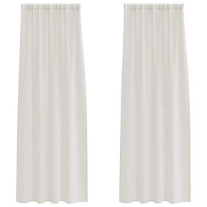 vidaXL Voile-Vorhang mit Vorh&auml;ngen 2 pcs Creme 260 x 140 cm Polyester