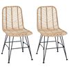 vidaXL Esszimmerstuhl 2 pcs Natur 44 x 47 x 85 cm Rattan und Eisen