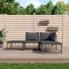 vidaXL 4-tlg. Garten-Lounge-Set mit Kissen Anthrazit Poly Rattan