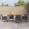vidaXL 5-tlg. Garten-Essgruppe mit Kissen Schwarz Poly Rattan