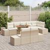 vidaXL Garten-Sofa-Set mit Speicher 9 pcs Beige Poly Rattan