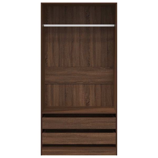 vidaXL Kleiderschrank Braun Eiche-Optik 100x50x200 cm Holzwerkstoff