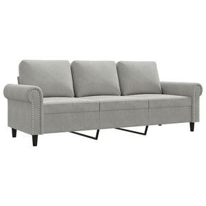 vidaXL 3-Sitzer-Sofa Hellgrau 180 cm Samt