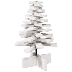 vidaXL Weihnachtsbaum zum Schm&uuml;cken Wei&szlig; 60 cm Massivholz Kiefer