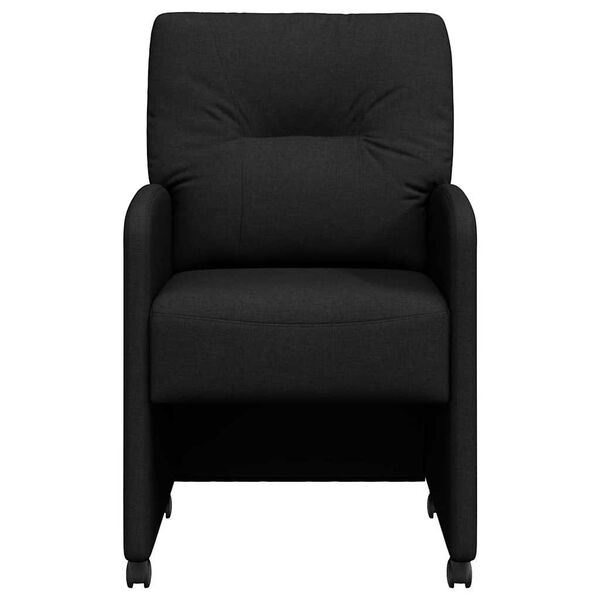 vidaXL Esszimmerstühle mit Rädern 2 pcs Schwarz 57 x 67 x 95 cm Stoff