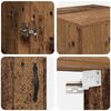 vidaXL Wandschrank Altholz 69,5 x 34 x 90 cm Engineered Wood und Glas