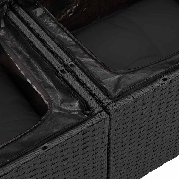 vidaXL Gartensofa-set mit Speicher 5 pcs Schwarz Poly-Rattan
