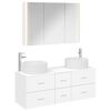 vidaXL Badezimmerm&ouml;bel-Set 4 pcs Wei&szlig; Ingenieurholz und Glas