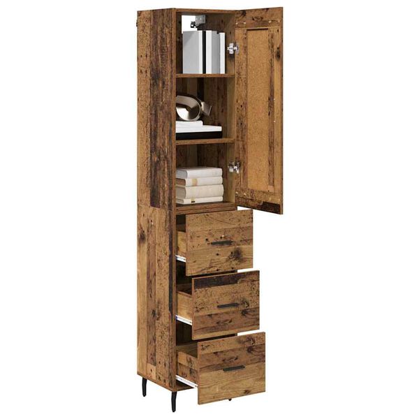 vidaXL Highboard Altholz 34,5 x 34 x 180 cm Holzwerkstoff