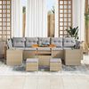vidaXL Gartensofa-set mit Kissen 10 pcs Beige Poly-Rattan