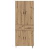 vidaXL Highboard 2 pcs Artisan-Eiche Engineered Wood und Glas