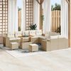 vidaXL Gartensofa-set mit Kissen 13 pcs Beige und Creme Poly-Rattan